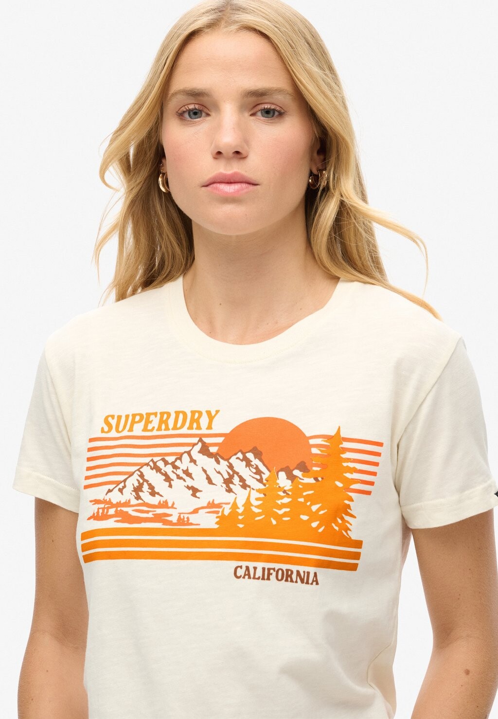 Футболка с принтом Superdry, слоновая кость — фото 4