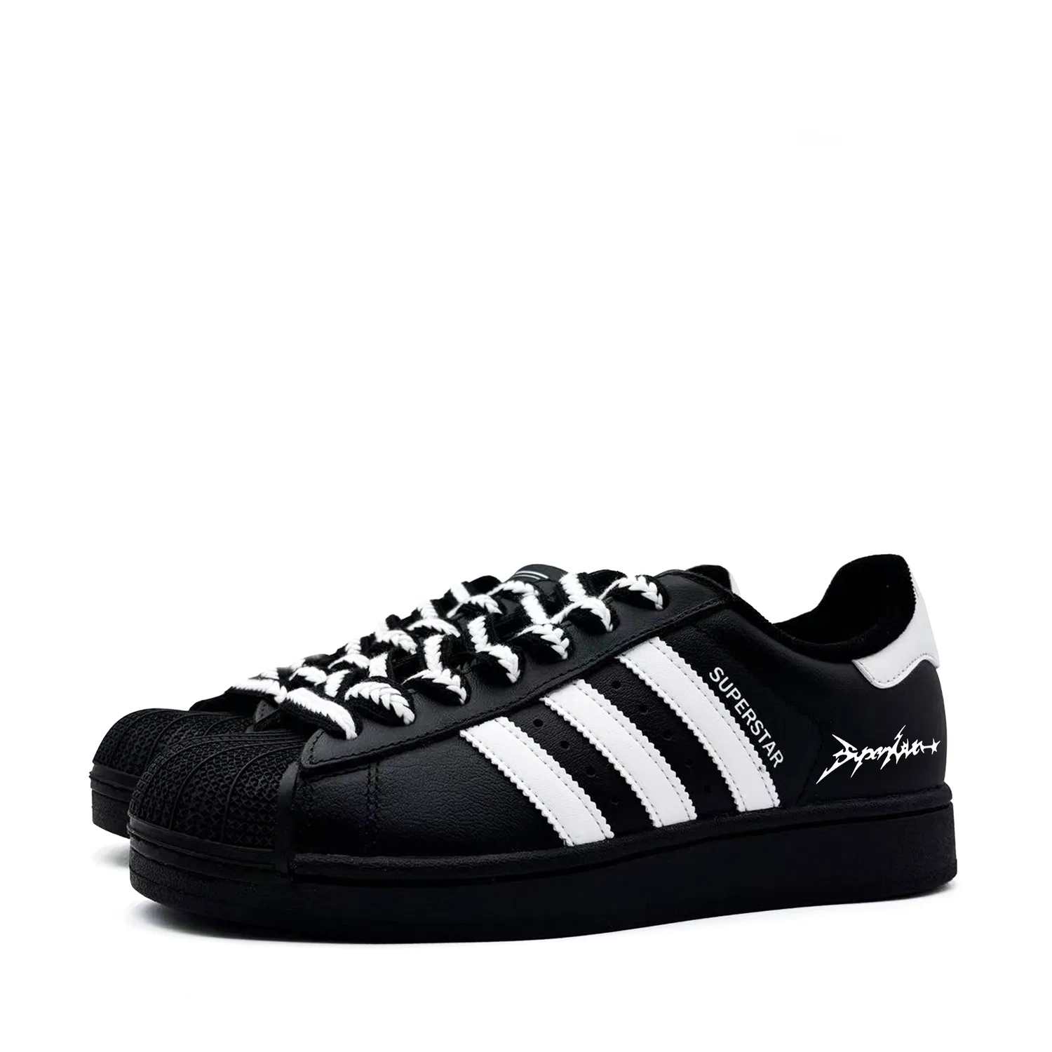 Кроссовки Superstar 2 White With Graffiti Leather Low top детские скейтбординговые Black White Teenagers Adidas Originals — фото 4