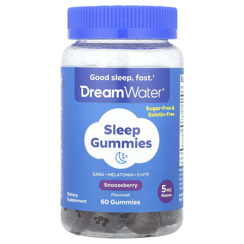 

Dream Water, Жевательные мармеладки для сна, Snoozeberry, 60 жевательных таблеток