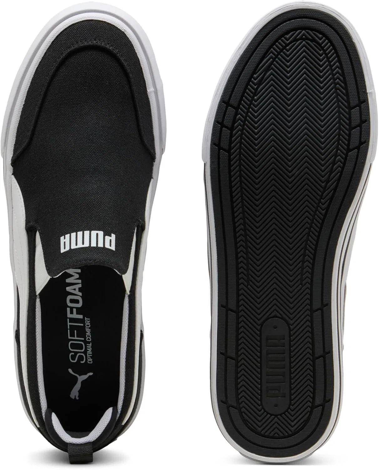 Кроссовки PUMA Herren Court Classic Vulc Slip On, Black White — фото 4