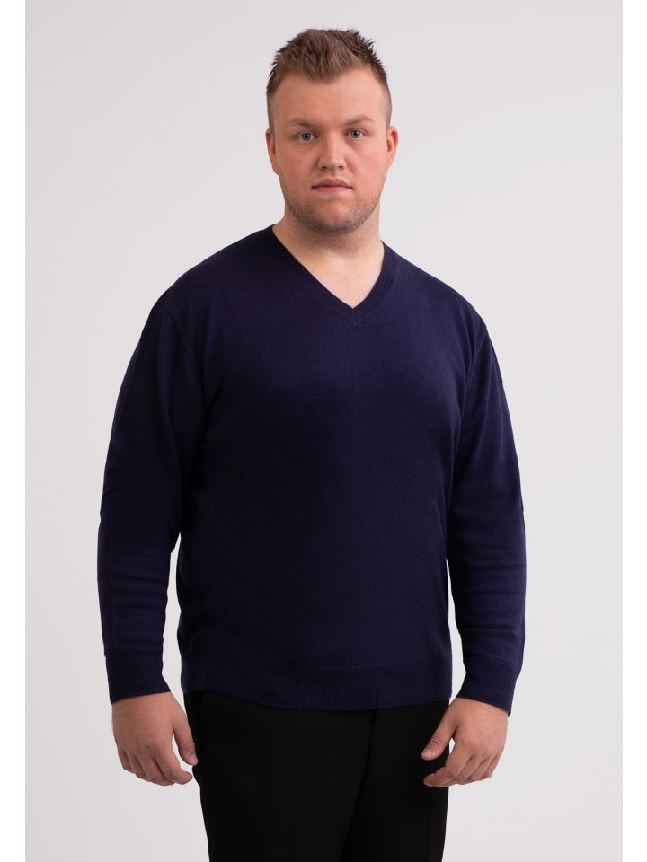 

Свитер с V-образным вырезом темно-синего цвета CASH-MERE.CH