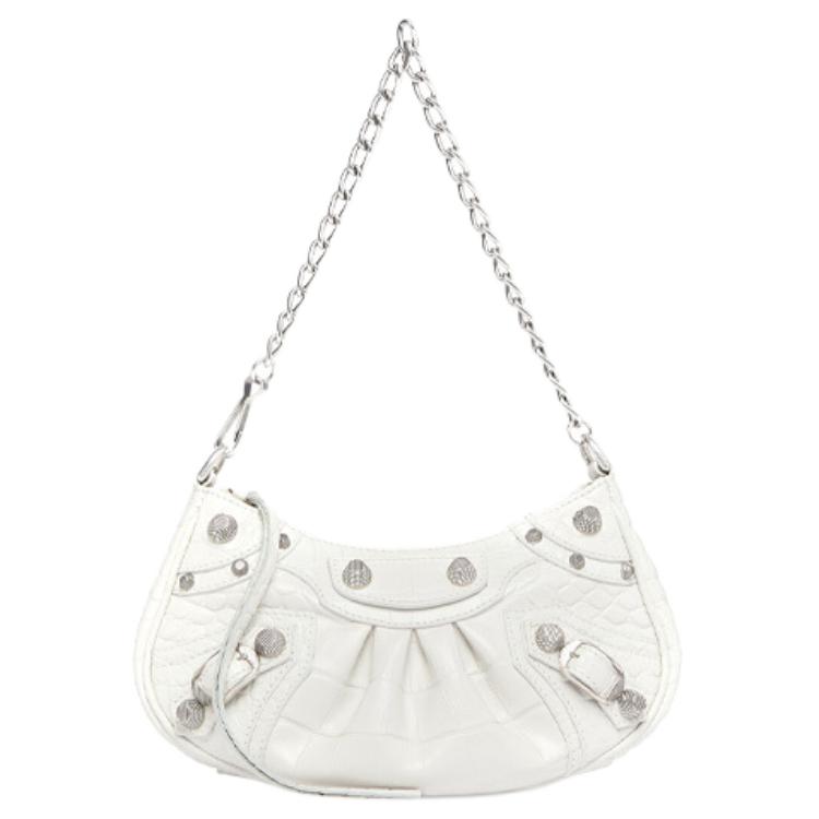 

Сумка Le Cagole Mini с цепью, крокодиловый принт, белый Balenciaga