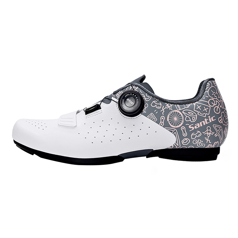 

SANTIC Износостойкие и легкие низкие велотуфли женские бело-розовые, цвет White Pink