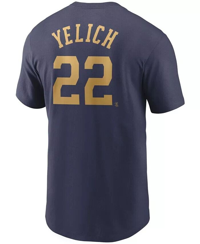 Мужская футболка с именем и номером Milwaukee Brewers — Christian Yelich Nike — фото 3