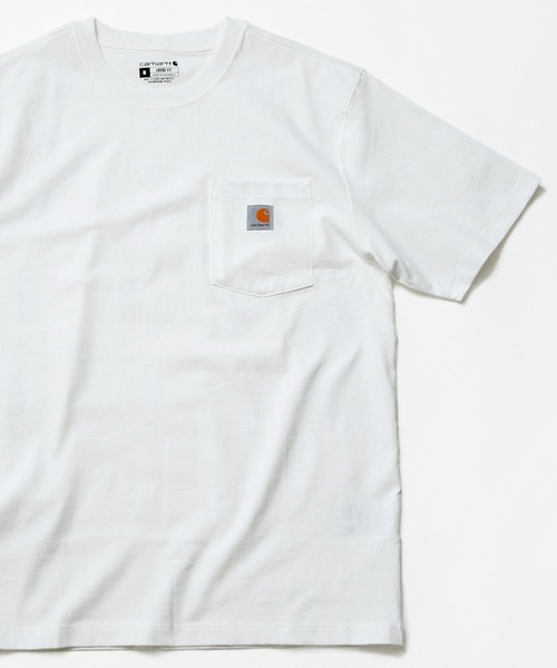 

Рабочая футболка Carhartt K87 с карманом, плотная, свободного кроя, черная