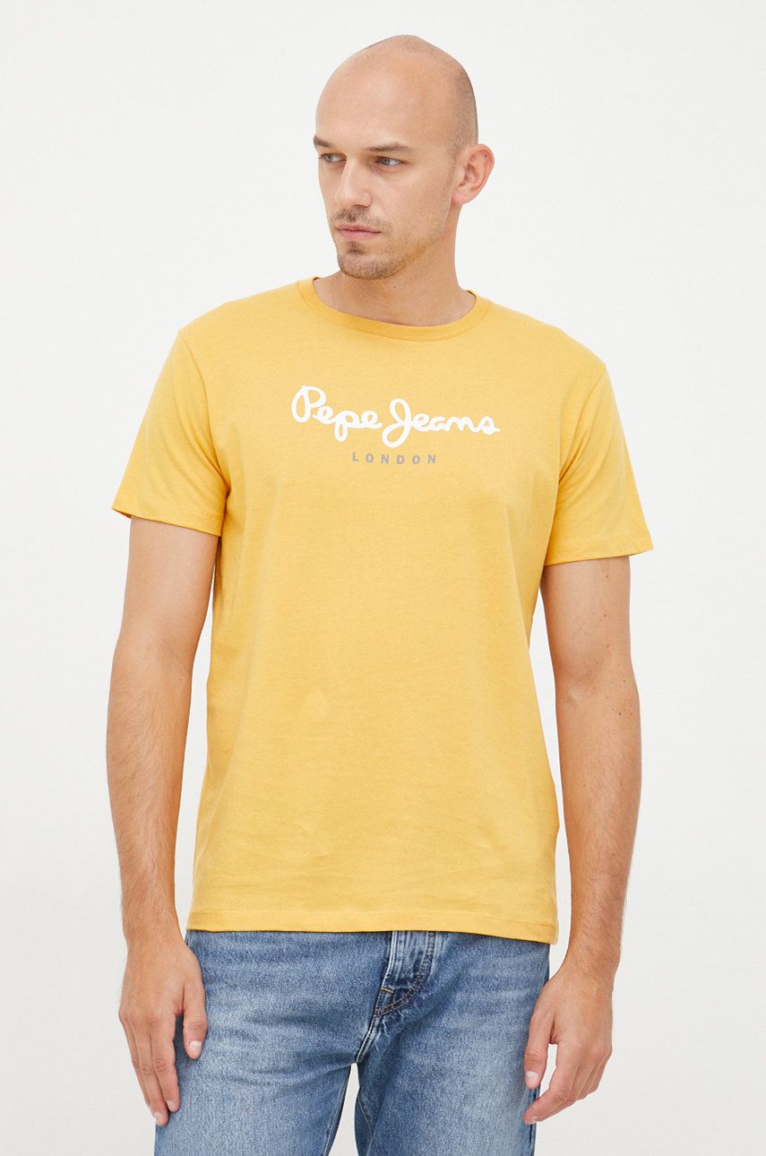 

Хлопковая футболка Pepe Jeans, желтый