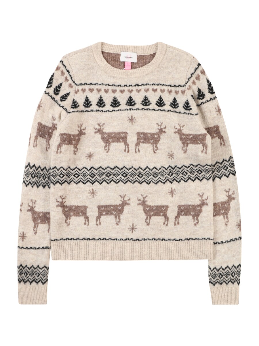 

Свитер Vero Moda Girl VMDEERS, цвет Ecru/Dark beige
