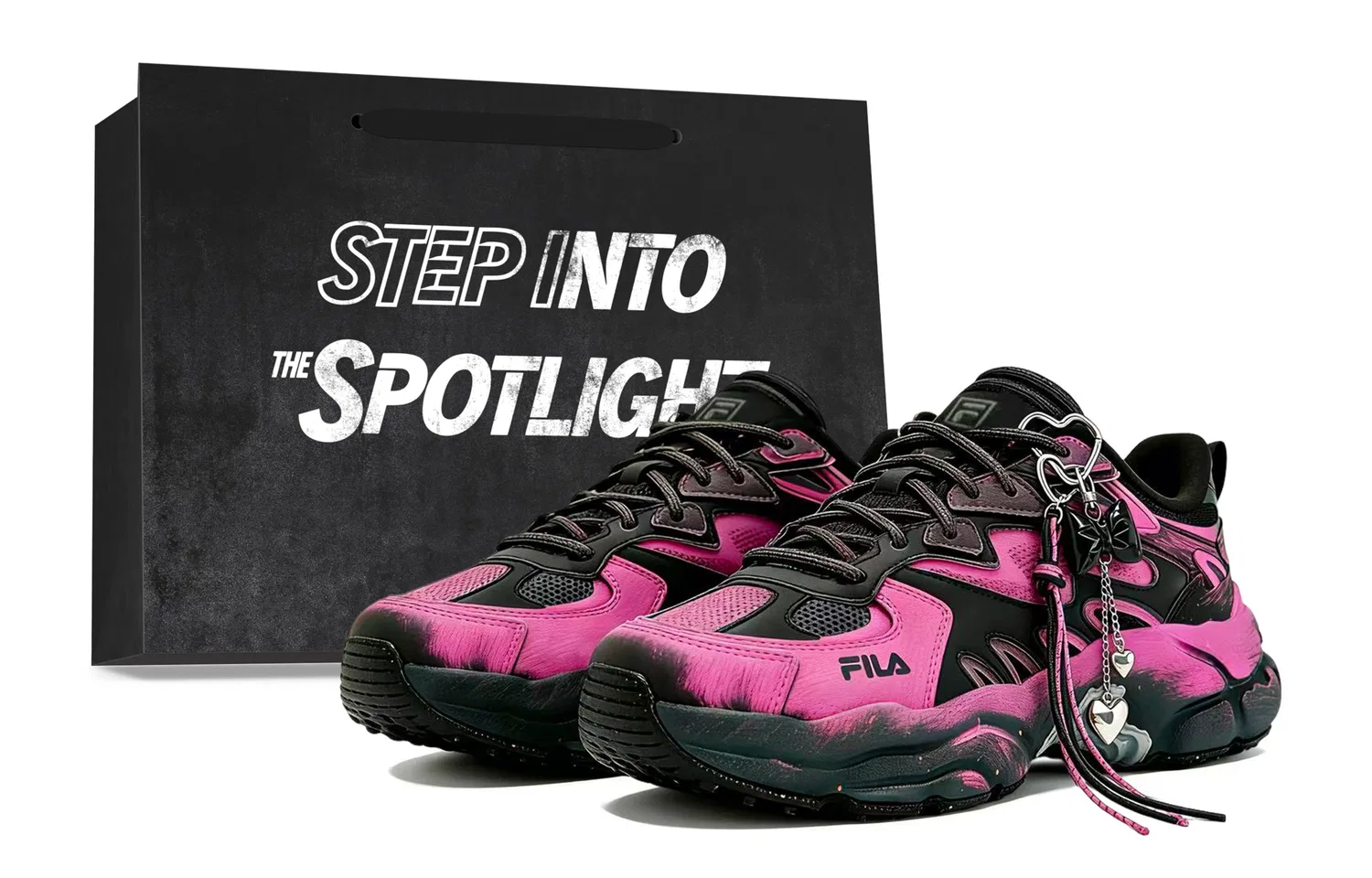 Кроссовки чunky FILA Black Pink