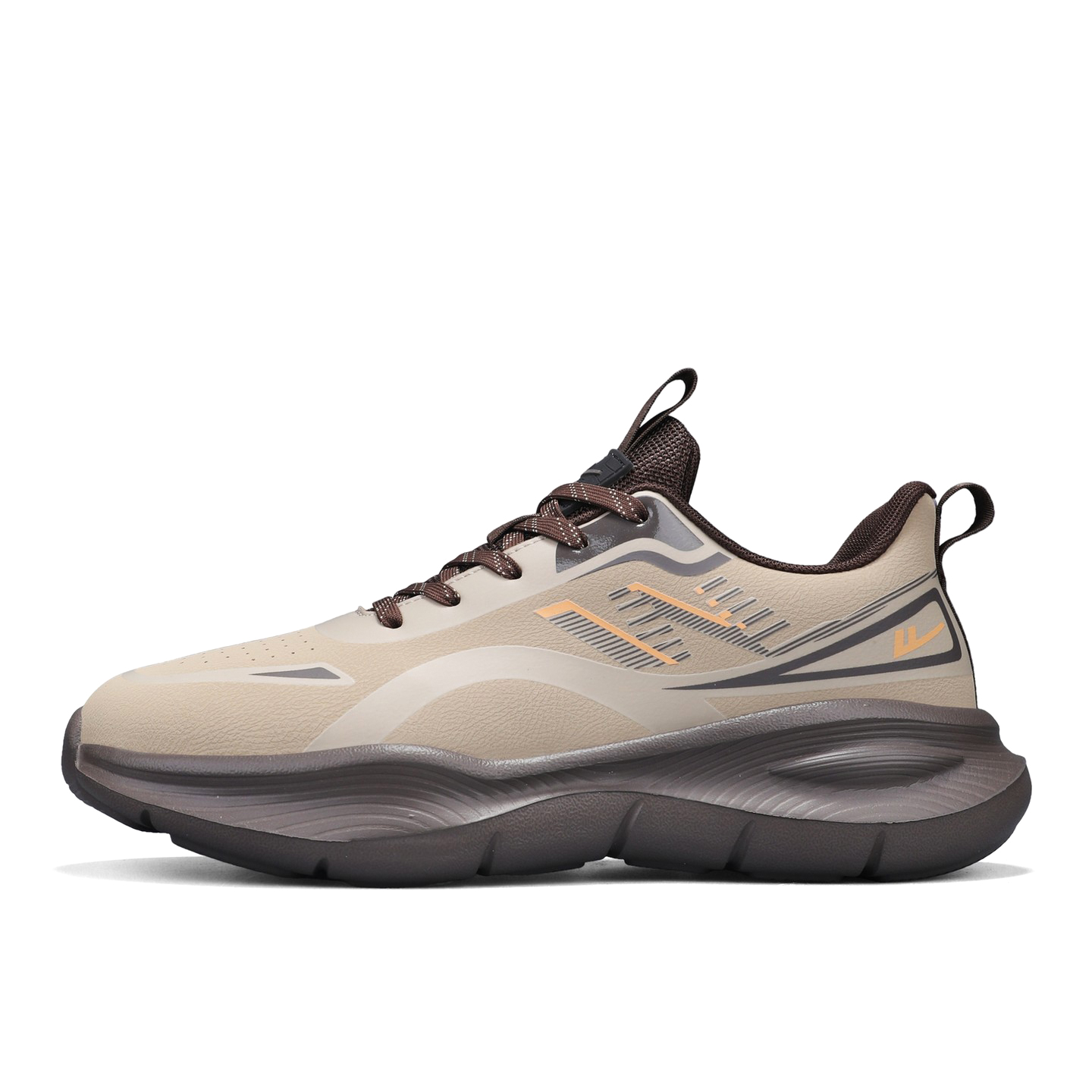 

Кроссовки мужские Casual низкие для трейлраннинга и тренировок с амортизацией, противоскользящие, износостойкие, с отскоком WARRIOR, светло-coffee-leather upper