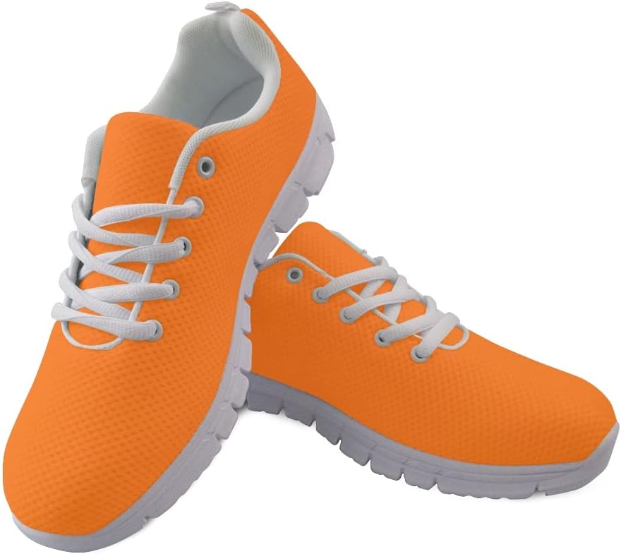 

Женские и мужские кроссовки Jeiento для спорта и бега, повседневные, для путешествий и ходьбы, на шнуровке, дышащие, однотонные, оранжевый