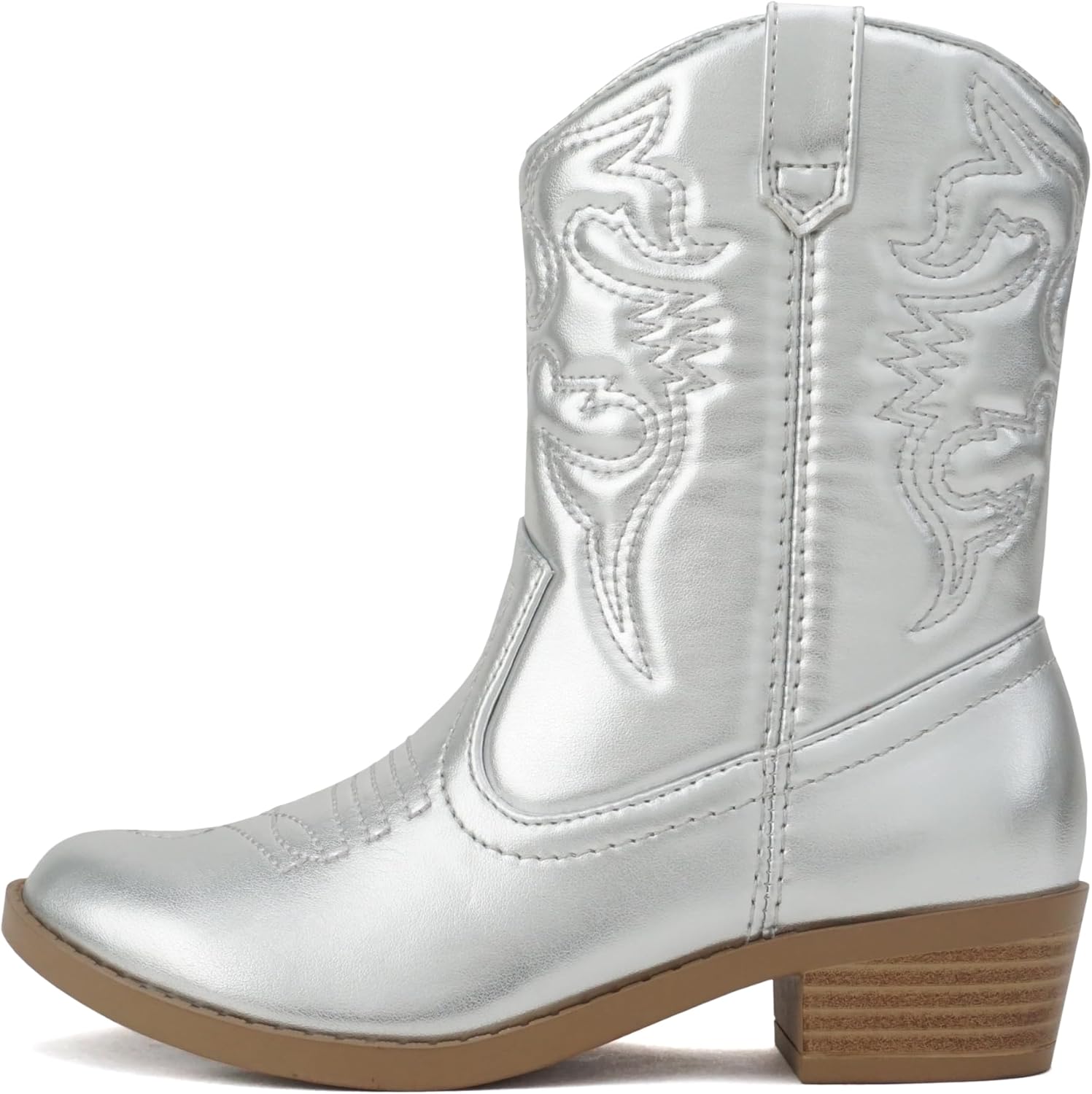 

Детские / девочковые / детские сапоги Soda RENO-2 Western-Cowboy, сшитые, с заостренным носком, низким каблуком, до щиколотки, модный голенище, Silber