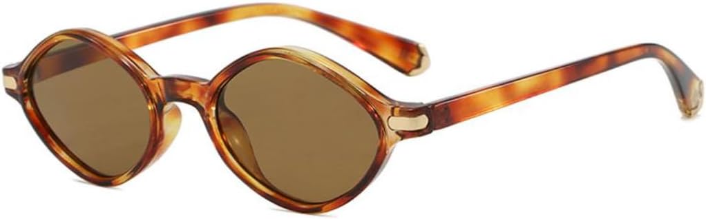 

Винтажные овальные солнцезащитные очки для женщин и мужчин, роскошные маленькие овальные очки в стиле ретро с леопардовым принтом и защитой от УФ-излучения UV400 TVTBBVV, 0540-c1