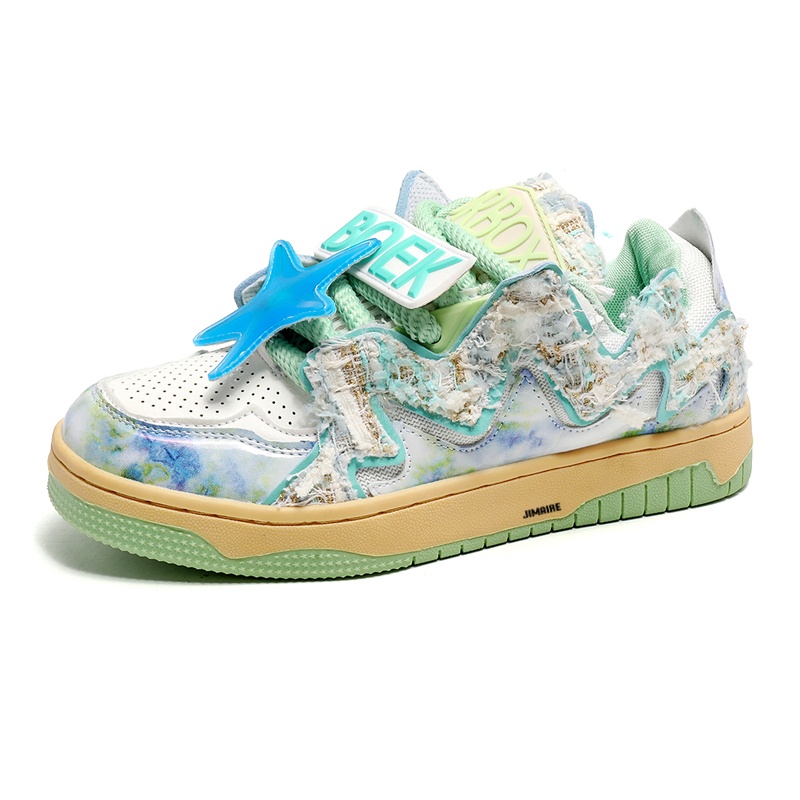 

King Jinmai Теплые нескользящие амортизирующие дышащие низкие скейтерские кроссовки унисекс Green Lake Blue, цвет Green Lake Blue