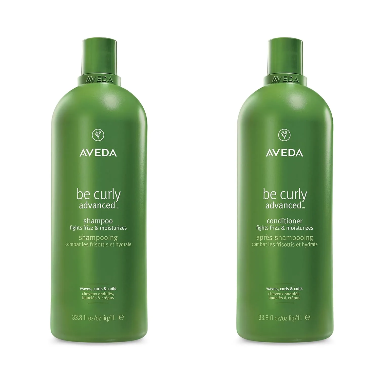 Шампунь и кондиционер Aveda Be Curly Advanced | для кудрявых, волнистых и вьющихся волос | Борется с пушистостью | Без силиконов, без сульфатов | Объем 1 литр