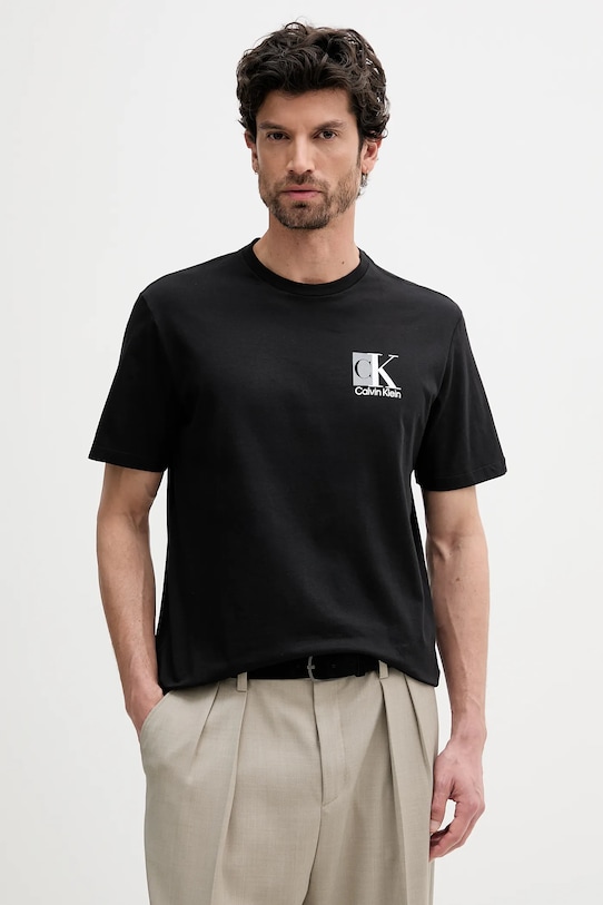 

Хлопковая футболка Calvin Klein, черный
