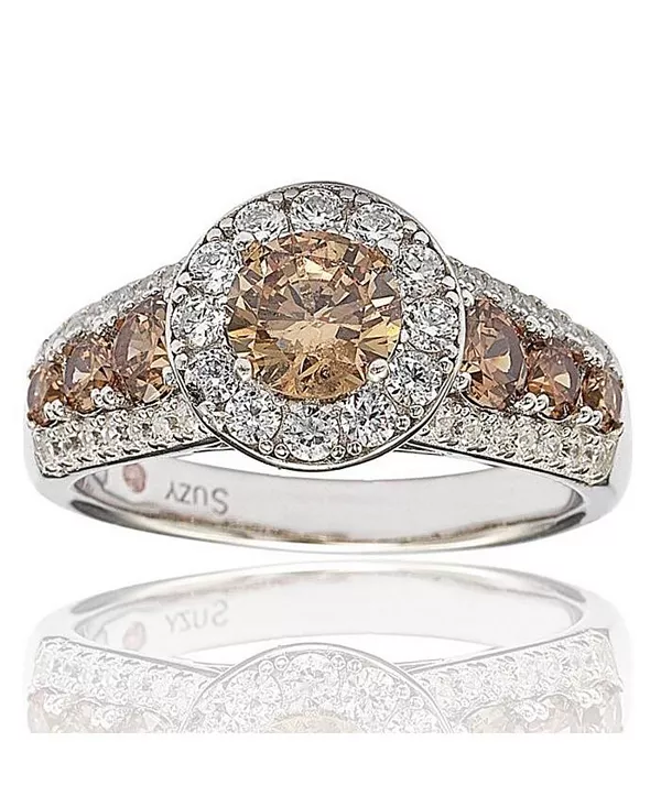 

Обручальное кольцо Suzy Levian Bridal из стерлингового серебра с кубическим цирконием Suzy Levian New York, brown