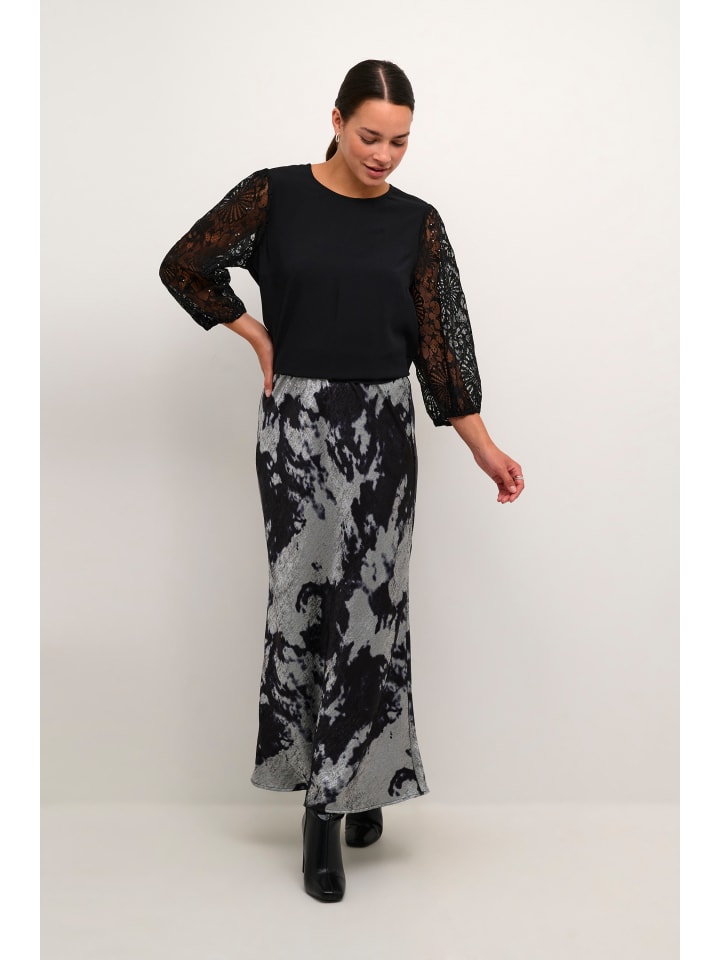 

Юбка длиной до колена Kaffe, цвет black/silver cloud print