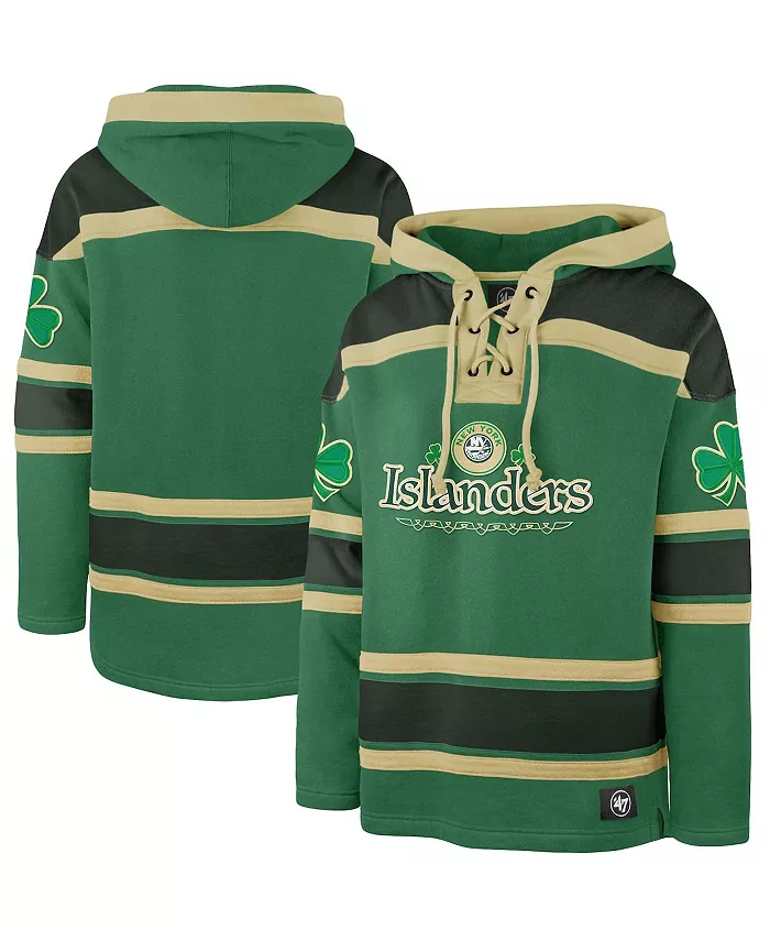 

Мужской свитшот с капюшоном New York Islanders St. Patrick's Day McLucky Superior Lacer, цвет келли зеленый '47 Brand