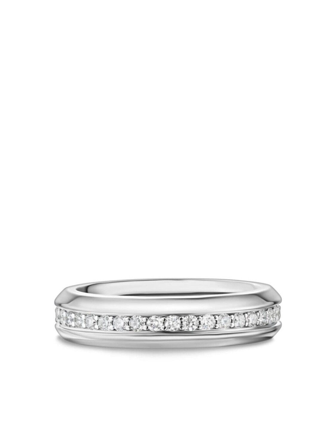 

Кольцо с бриллиантами Streamline из 18-каратного белого золота David Yurman, серебряный