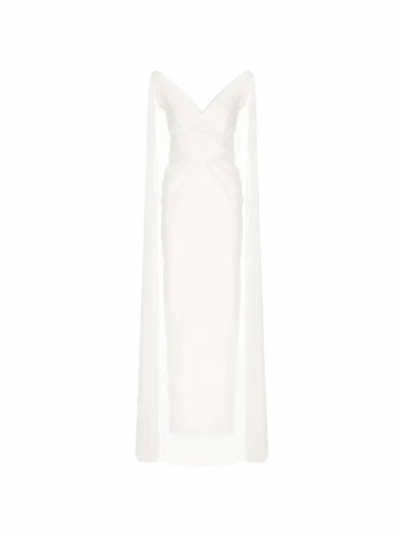 

Платье-накидка с аппликацией Roland Mouret, белый