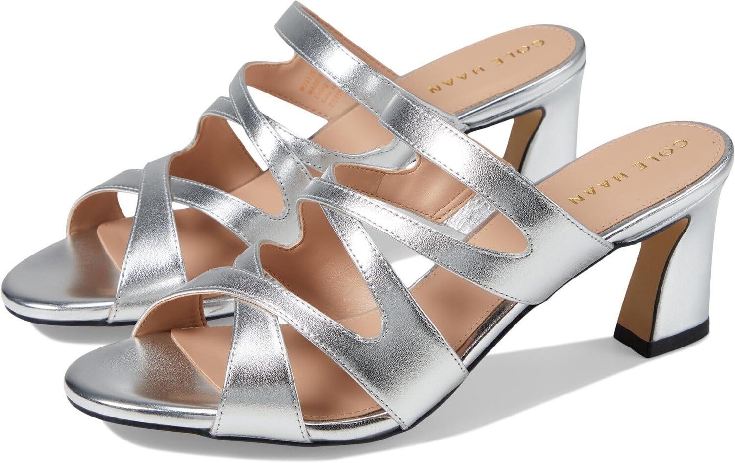 

Босоножки Alyse Heeled Sandal 65 mm Cole Haan, цвет Silver Specchio Leather