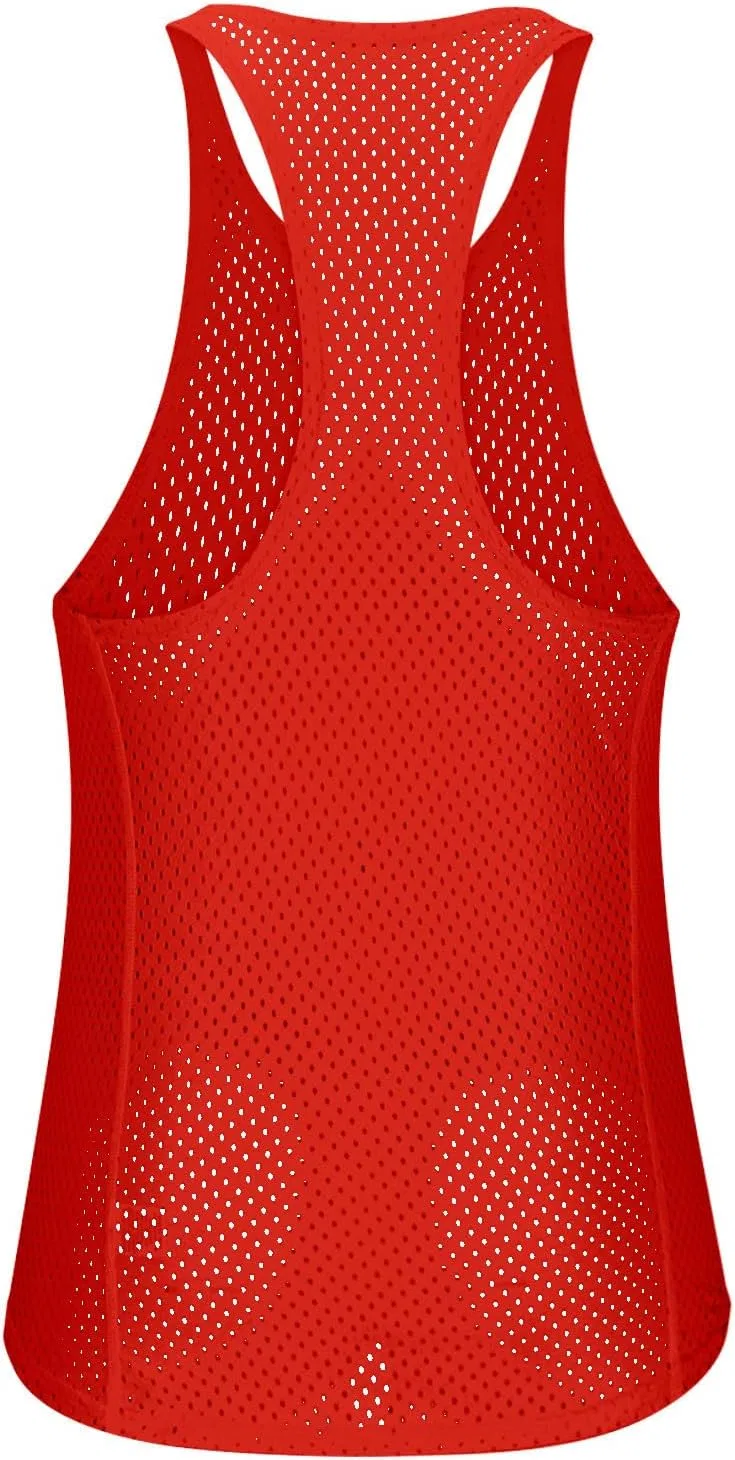 Мужской топ-безрукавка Racerback Breathable Mesh Solid, Generic, Red — фото 4