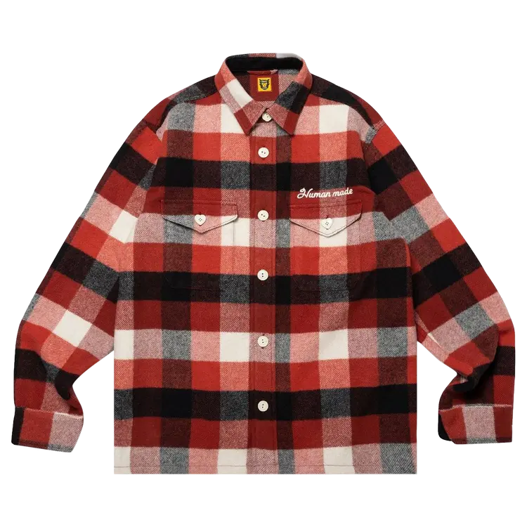

Рубашка Human Made Wool Beaverblock Check 'Red', красный