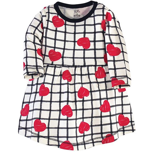 Платье Baby girl с длинным рукавом из органического хлопка, 2 шт, black red heart, 3-6 месяцев Touched By Nature — фото 3