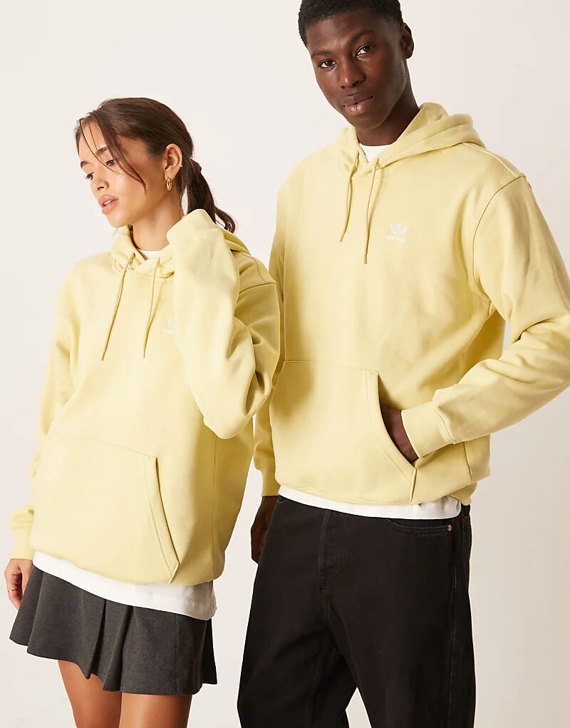 Базовый худи Adidas Originals в пудрово-желтом цвете — фото 3