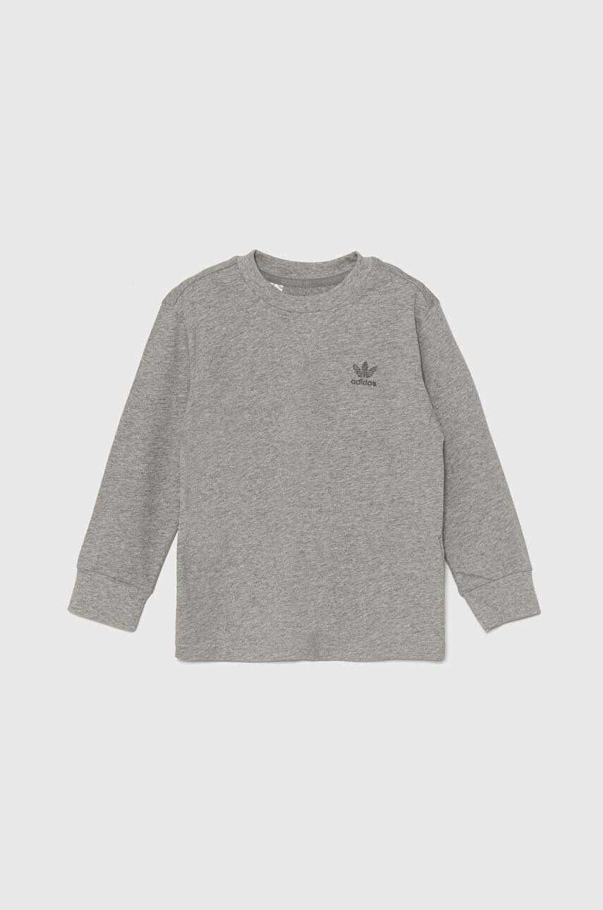 

Хлопковая толстовка adidas Originals с длинными рукавами для мальчиков и девочек, серый