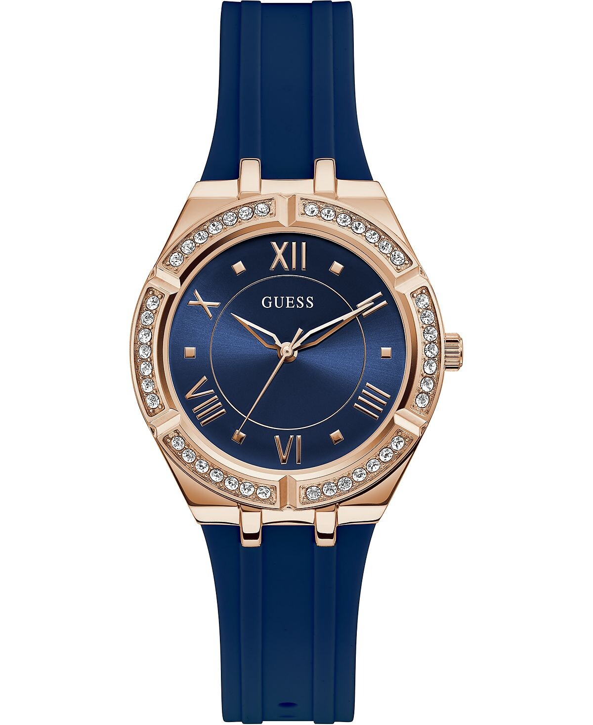 

Женские часы с синим силиконовым ремешком, 36 мм GUESS, синий