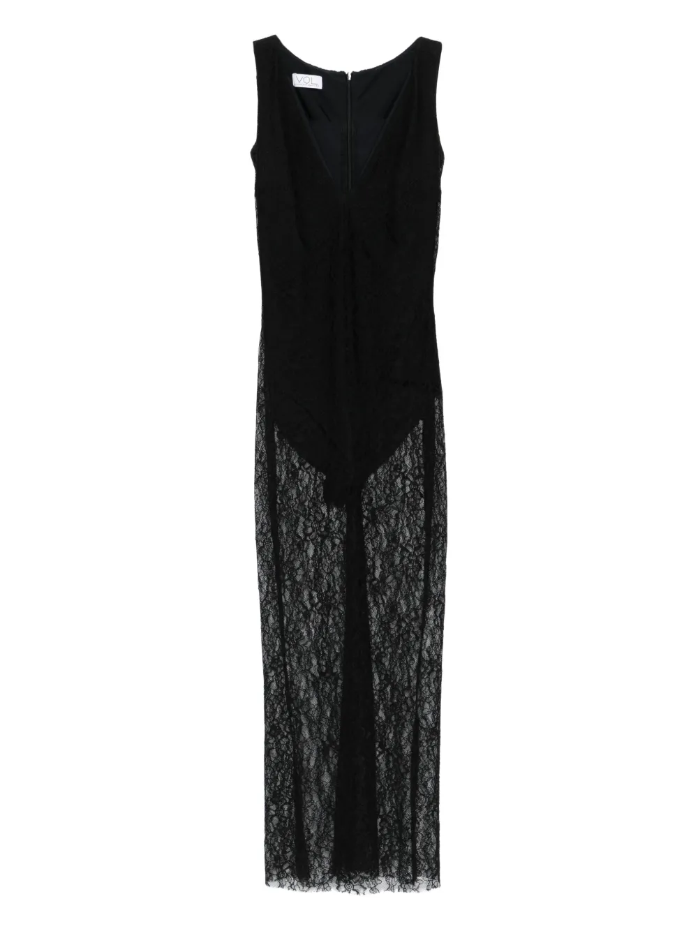 

Кружевное платье миди Vestiaire D'Un Oiseau Libre, черный