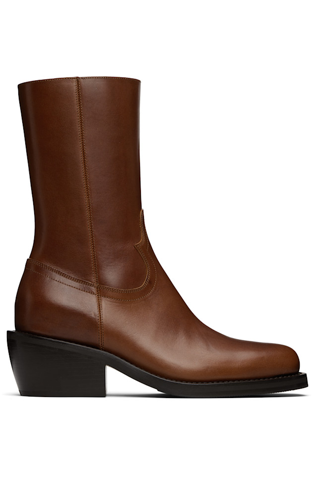 

Кожаные ботинки Dries Van Noten, цвет tan