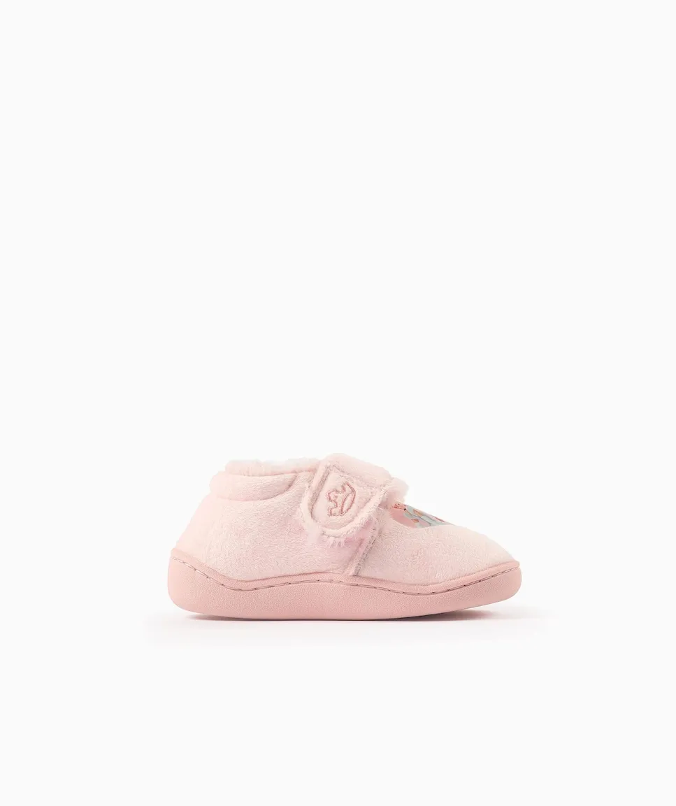 

Домашние закрытые тапочки для девочки из бархата с принтом Disney Принцессы Zippy, розовый