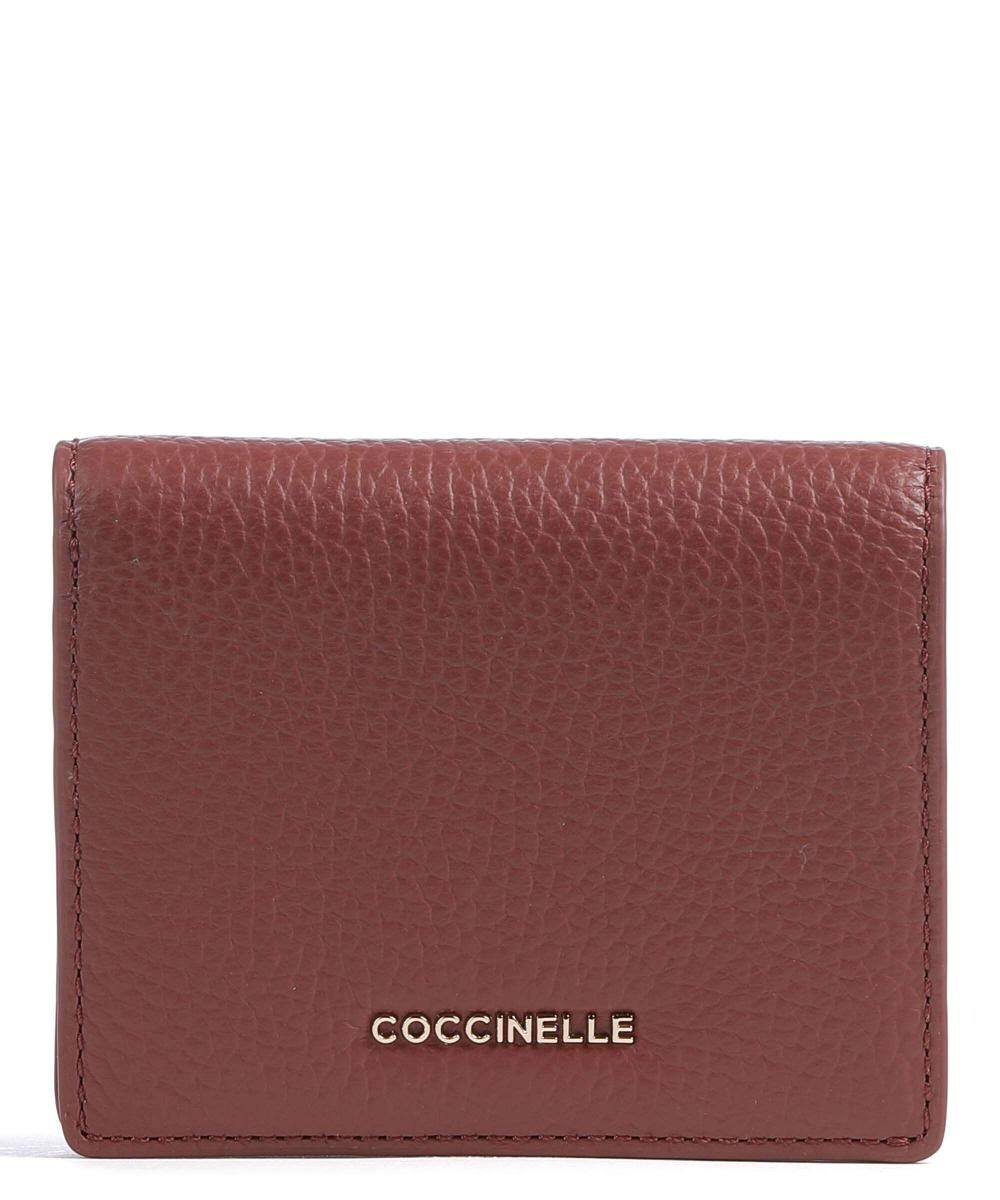 

Мягкий кошелек металлик из зерненой кожи Coccinelle, коричневый