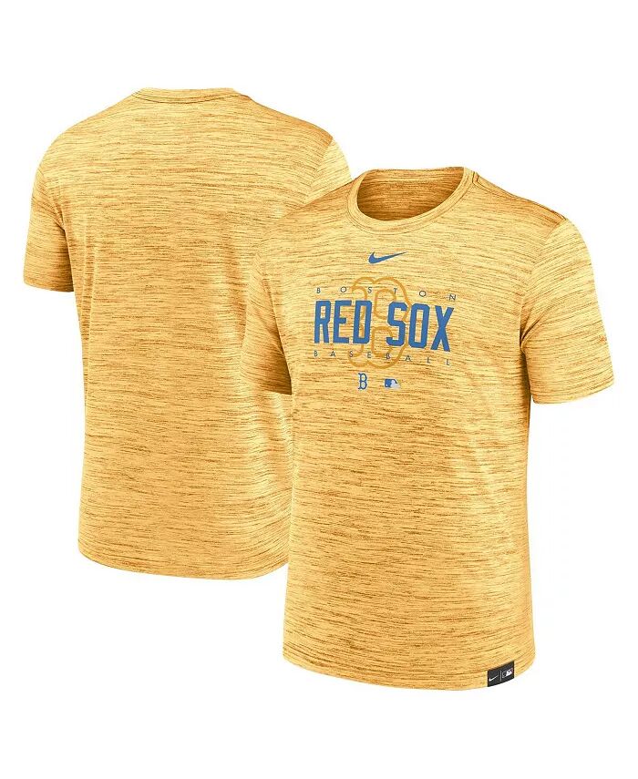 

Мужская золотая футболка Boston Red Sox City Connect Velocity Practice Performance Nike