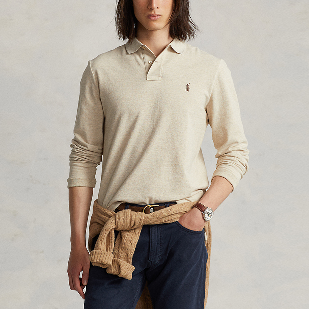 Футболка поло унисекс бежевая FW23 Polo Ralph Lauren — фото 4