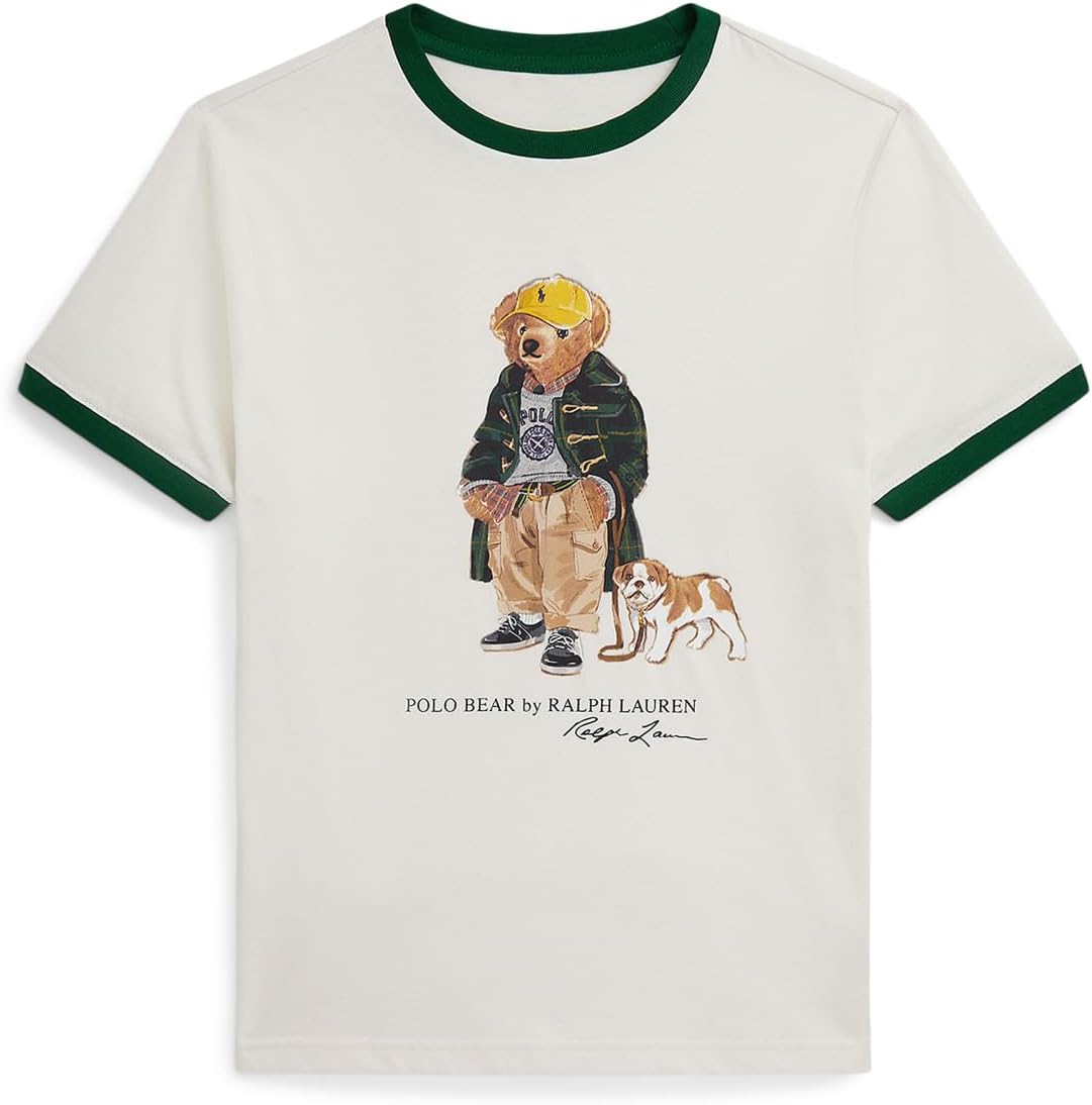 

Футболка Polo Ralph Lauren Kids Polo Bear Cotton Ringer Tee, цвет Nevis/New Forest