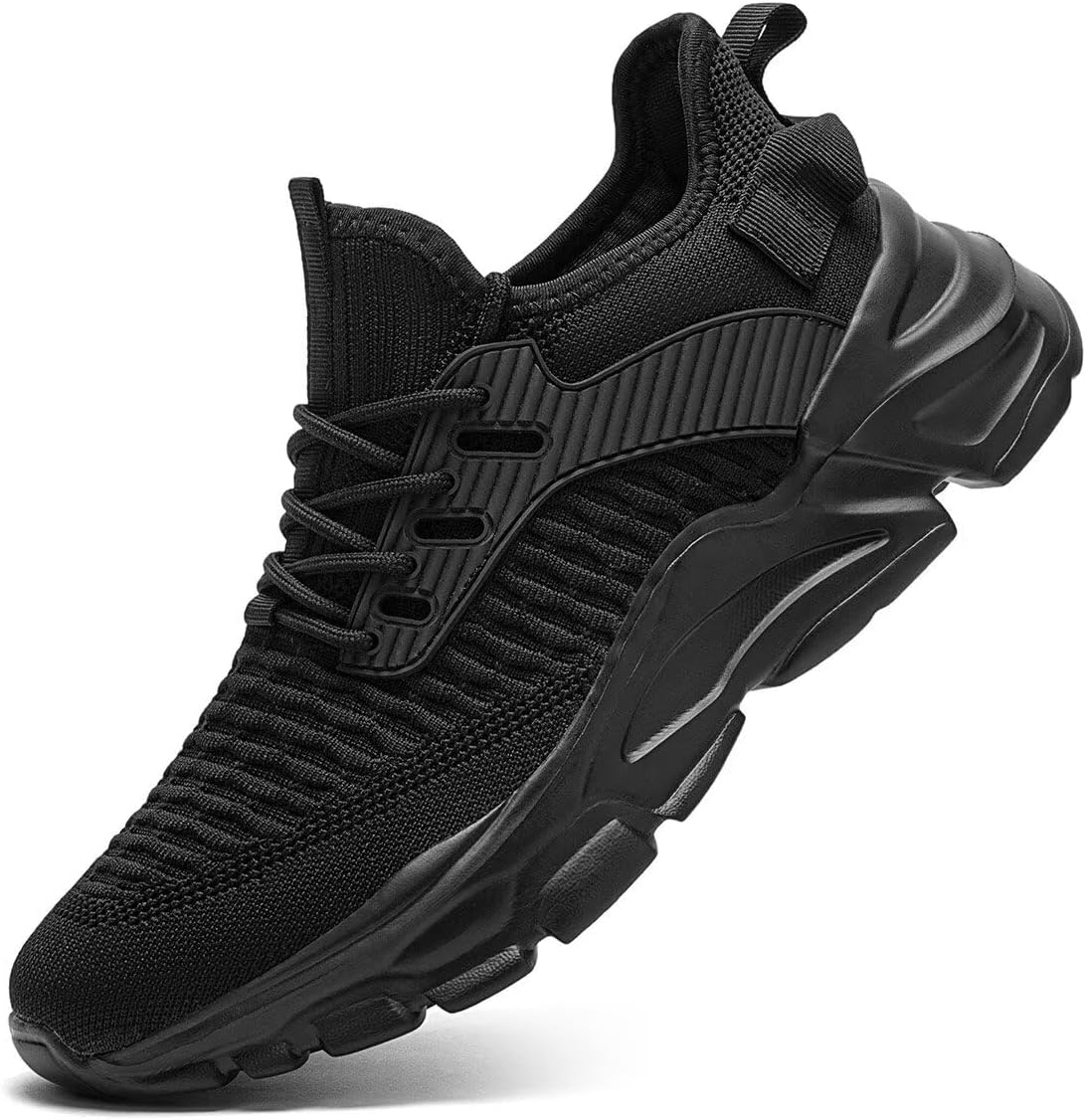 

Мужские кроссовки для бега и тенниса, на пятке, для прогулок, модные спортивные кроссовки для работы и тренажерного зала, удобные, легкие, с сетчатым верхом и мягкой подошвой Keezmz, черный