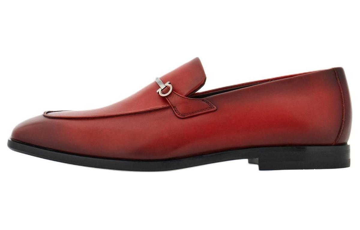 Кожаные лоферы с пластиной Ганчини Ferragamo, коричневый