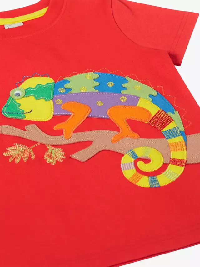 Детская футболка Carsen, цвет папайя/хамелеон Frugi — фото 3