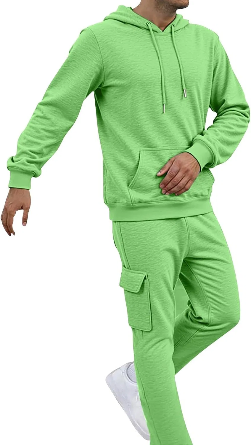 Спортивный костюм мужской, дышащий хлопок и полиэстер, Light Green