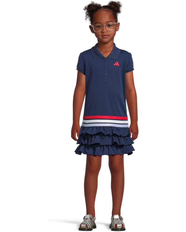 

Платье adidas Kids Ruffle Polo Dress, цвет Dark Blue