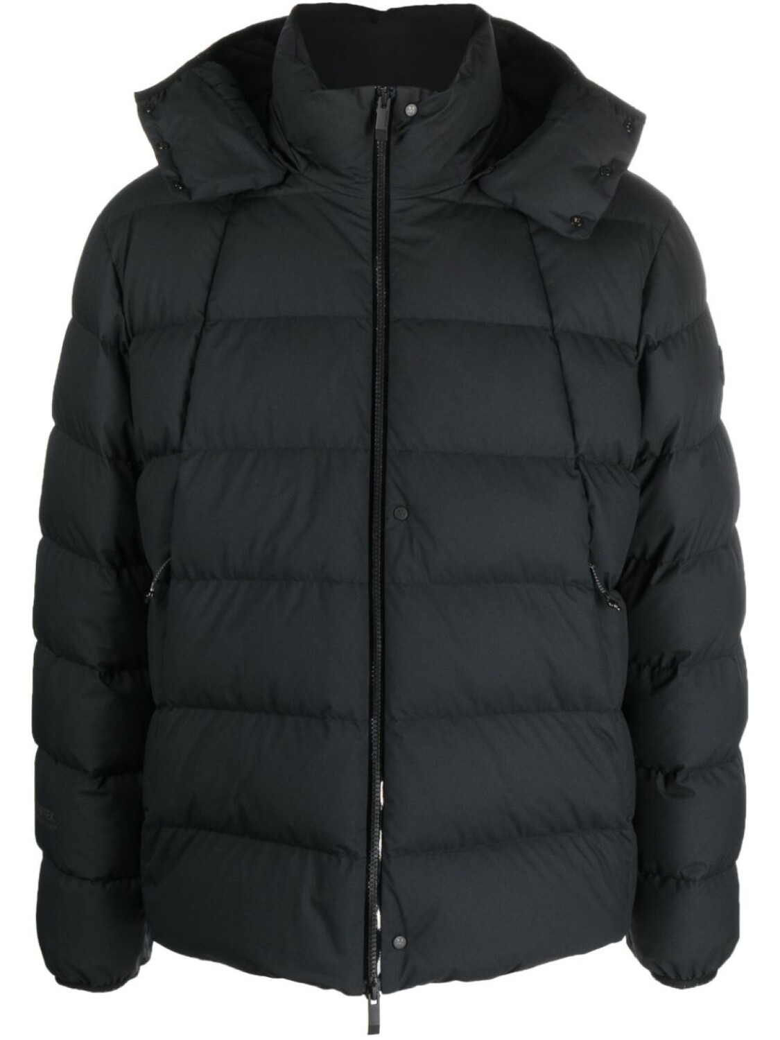 

Moncler пуховик с воротником-воронкой, черный