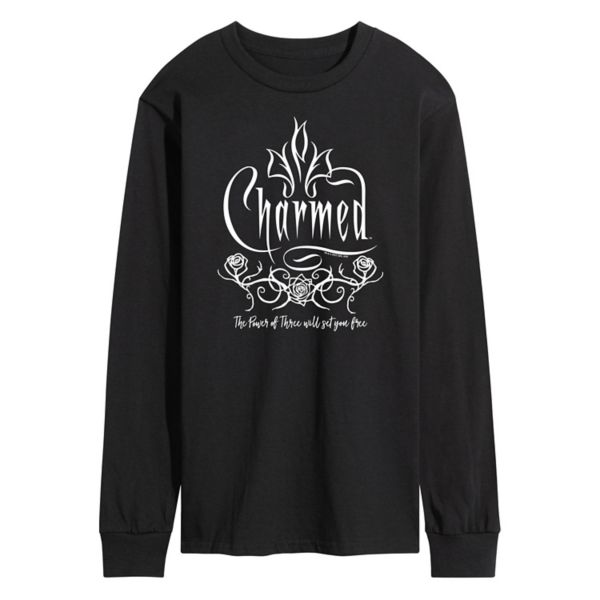 

Мужская футболка с длинным рукавом "Charmed Roses" с принтом Licensed Character, черный