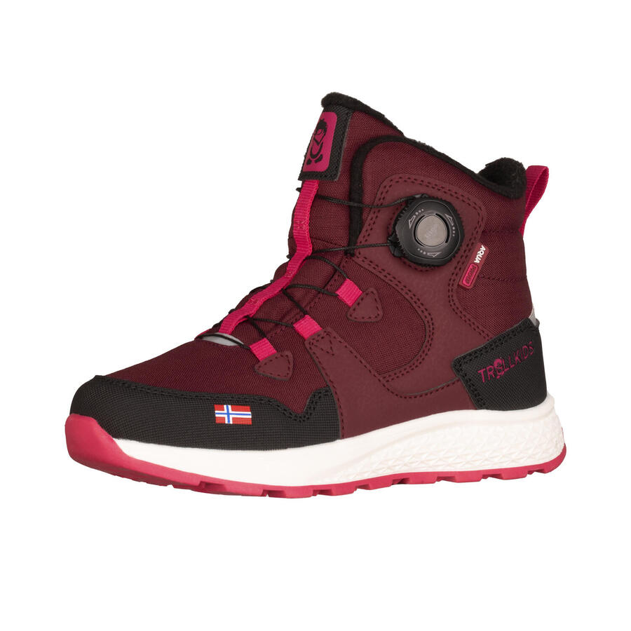 

TROLLKIDS Детские зимние ботинки Bergen Mid Cut бордового/мадженты