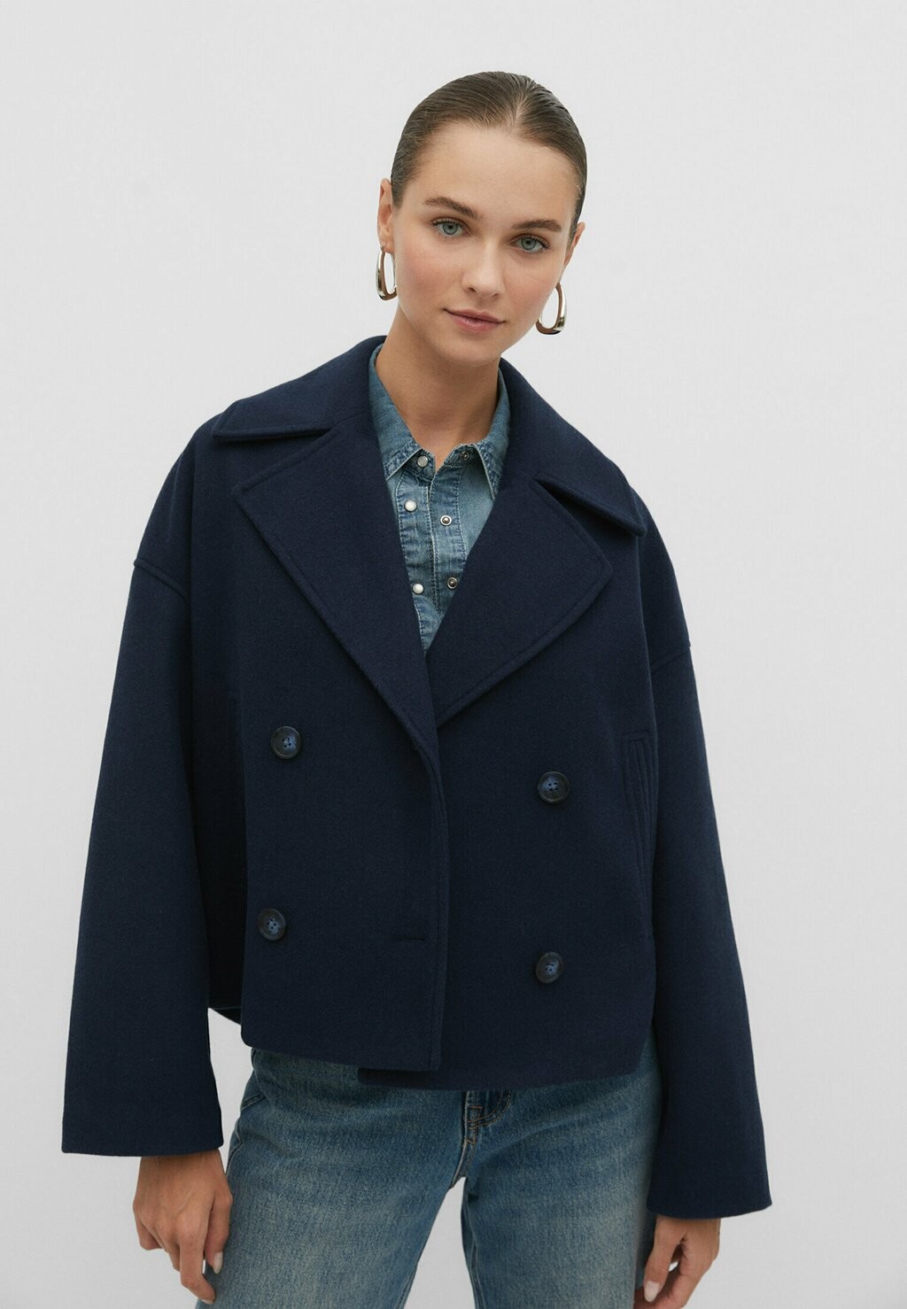 

Блейзер Soft Wrap Stradivarius, цвет dark blue