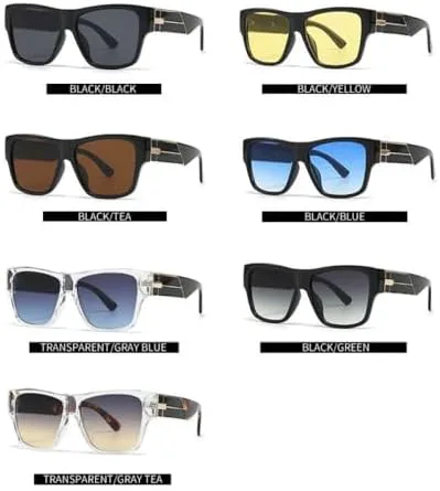 

Классические квадратные солнцезащитные очки 2027 года для мужчин и женщин, в стиле ретро, ​​модные, с защитой от УФ-излучения UV400, градиентные, винтажные MTZJH, C2