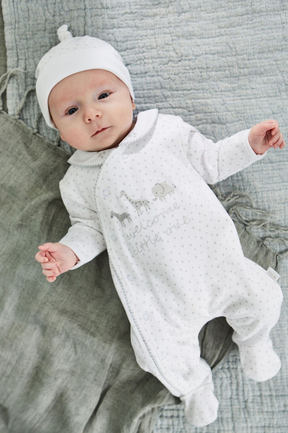 

Хлопковый детский комбинезон добро пожаловать малыш Jojo Maman Bébé, белый