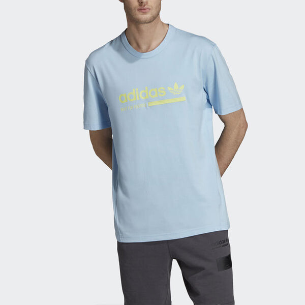 Футболка originals logo sports round neck short sleeve blue Adidas, синий — фото 3